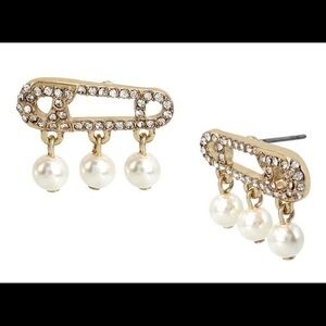 Betsey Johnson Safety Pin Stud Earrings